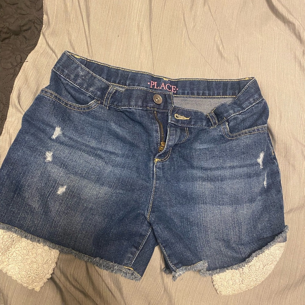 Place Blue Distressed Denim Shorts
